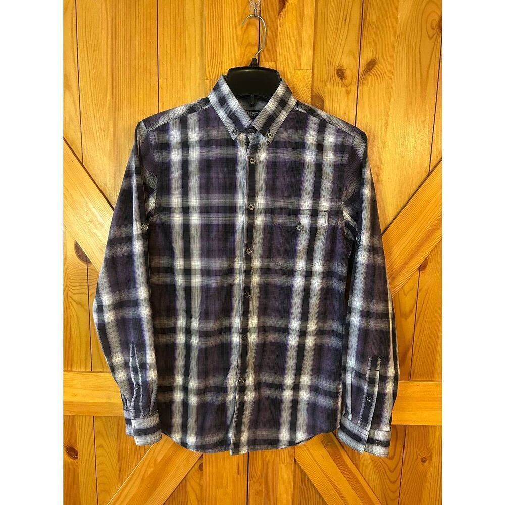 Express Mens Modern Fit Long Roll Up Sleeve Button Up Shirt Size XS (5333)